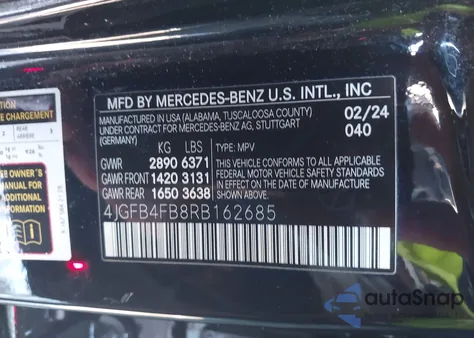 2024 Mercedes-Benz Gle 350 4Matic z USA, uszkodzony, nr VIN 4JGFB4FB8RB162685